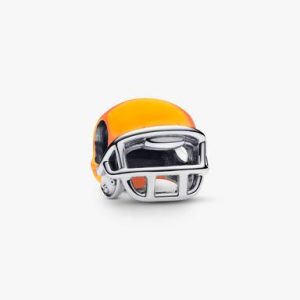 Orange Football Helmet Charm
