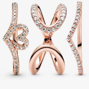 Lots of Love and Sparkle Stacking Ring Set