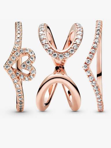 Lots of Love and Sparkle Stacking Ring Set