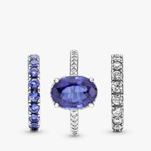 Sparkling Row Eternity Ring Set