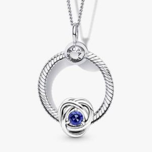 September Birthstone Eternity Circle O Pendant Set