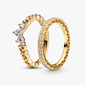 Regal Golden Tiara Ring Set