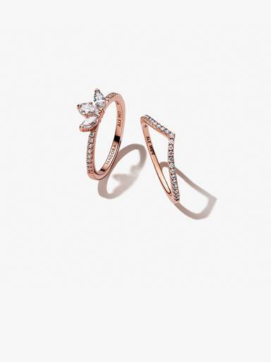 Sparkling Herbarium Cluster and Wish Ring Set