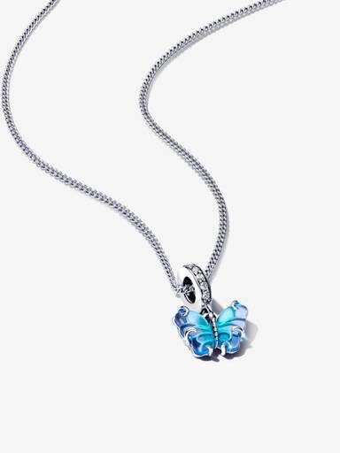Blue Murano Glass Butterfly Necklace Set