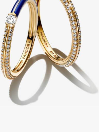 Pandora ME Blue Dual Ring Set