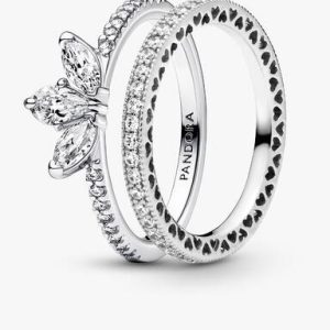 Tear-shaped Tiara Ring Set