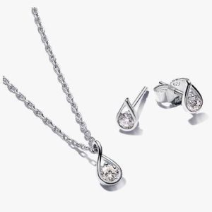 Pandora Infinite Lab-grown Diamond Jewelry Gift Set, Sterling Silver