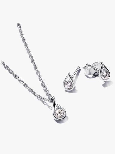 Pandora Infinite Lab-grown Diamond Jewelry Gift Set, Sterling Silver