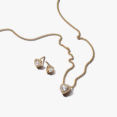 Sparkling Elevated Heart Jewelry Gift Set