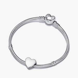 Engravable Heart Charm Bracelet Set