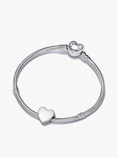 Engravable Heart Charm Bracelet Set