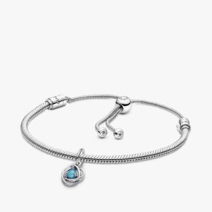 December Eternity Circle Dangle Charm Bracelet Set