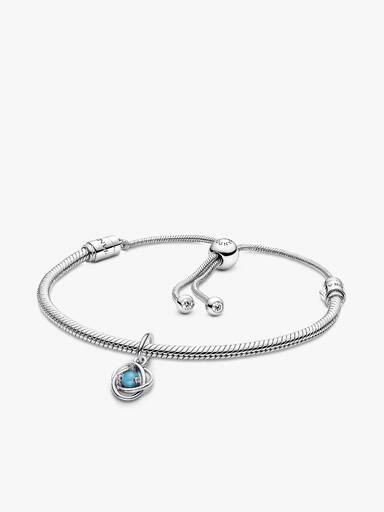 December Eternity Circle Dangle Charm Bracelet Set