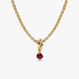 January Eternity Circle Dangle Charm Necklace Set