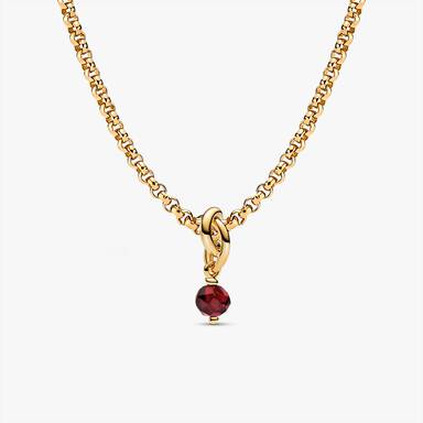 January Eternity Circle Dangle Charm Necklace Set