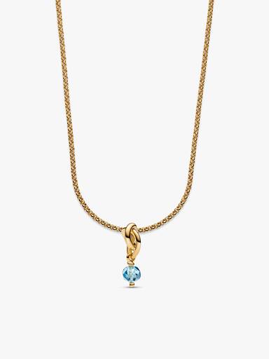 March Eternity Circle Dangle Charm Necklace Set