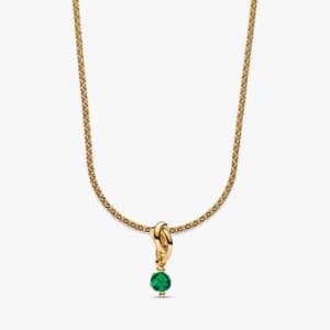 May Eternity Circle Dangle Charm Necklace Set