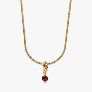 July Eternity Circle Dangle Charm Necklace Set