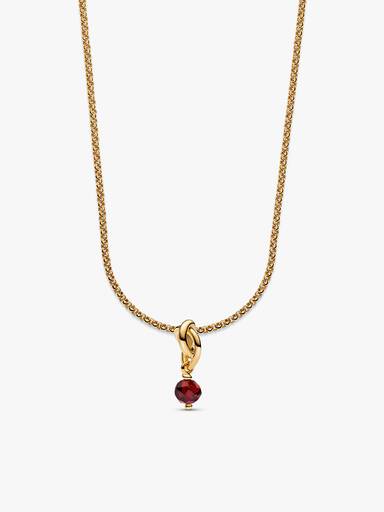 July Eternity Circle Dangle Charm Necklace Set