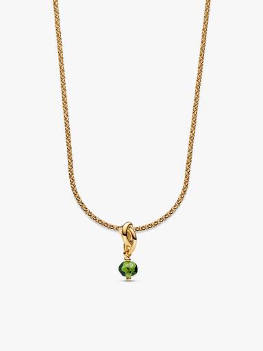 August Eternity Circle Dangle Charm Necklace Set