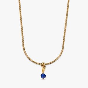 September Eternity Circle Dangle Charm Necklace Set