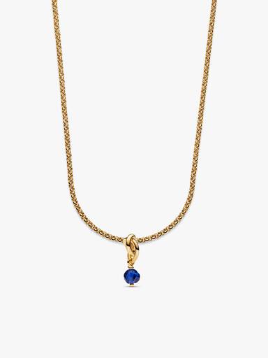 September Eternity Circle Dangle Charm Necklace Set