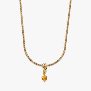 November Eternity Circle Dangle Charm Necklace Set