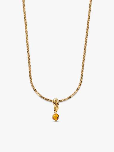 November Eternity Circle Dangle Charm Necklace Set