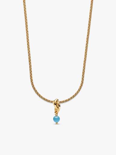 December Eternity Circle Dangle Charm Necklace Set