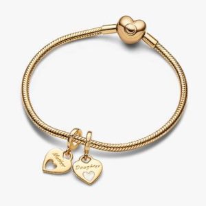 Mother-Daughter Splittable Heart Charm Bracelet Set