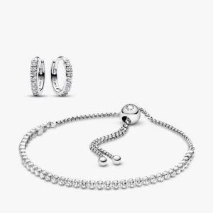 Pandora Timeless Sparkling Tennis Bracelet and Earring Set