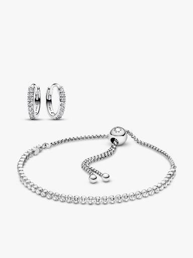 Pandora Timeless Sparkling Tennis Bracelet and Earring Set