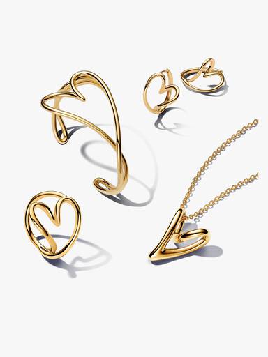 Organically Shaped Heart Jewelry Set