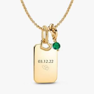 May Engravable Dangle Charm Necklace Set