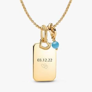 December Engravable Dangle Charm Necklace Set