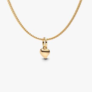 Mini Golden Heart Charm Necklace Set