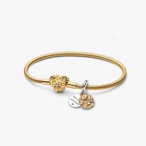 My Pandora Two Tone Daisy Dangle Charm Bracelet Set