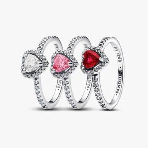 Elevated Hearts Ring Set