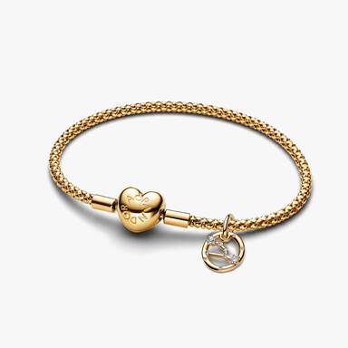 Taurus Zodiac Dangle Charm Studded Bracelet Set
