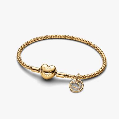 Gemini Zodiac Dangle Charm Studded Bracelet Set