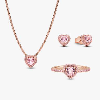 Rose Gold Heart to Heart Set