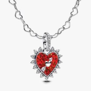 Spinnable Arrow Heart Charm Necklace