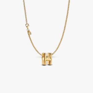 Letter H Charm Necklace