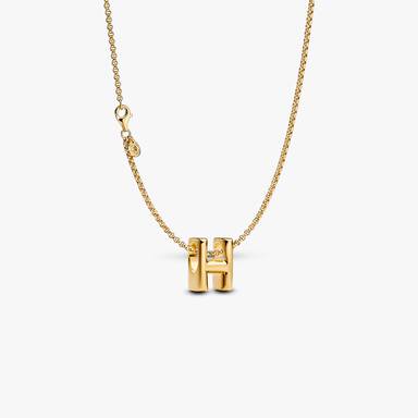 Letter H Charm Necklace