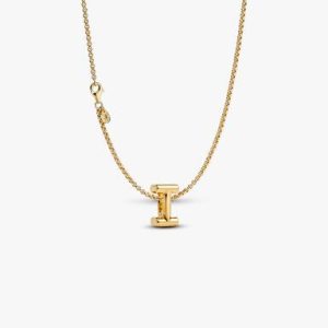 Letter I Charm Necklace
