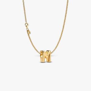 Letter M Charm Necklace