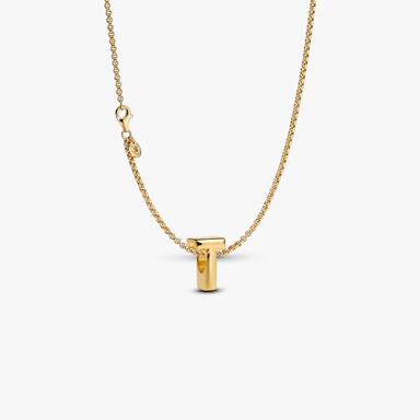Letter T Charm Necklace