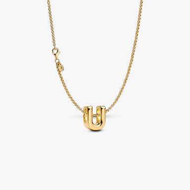 Letter U Charm Necklace