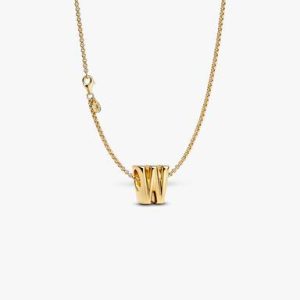 Letter W Charm Necklace