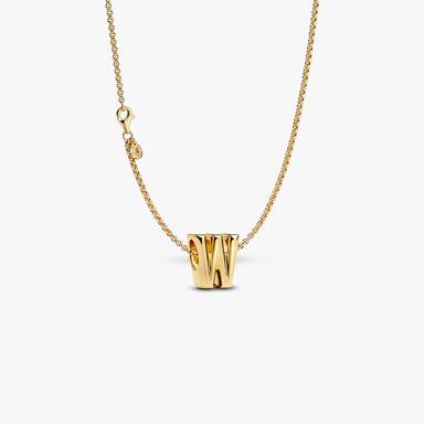 Letter W Charm Necklace